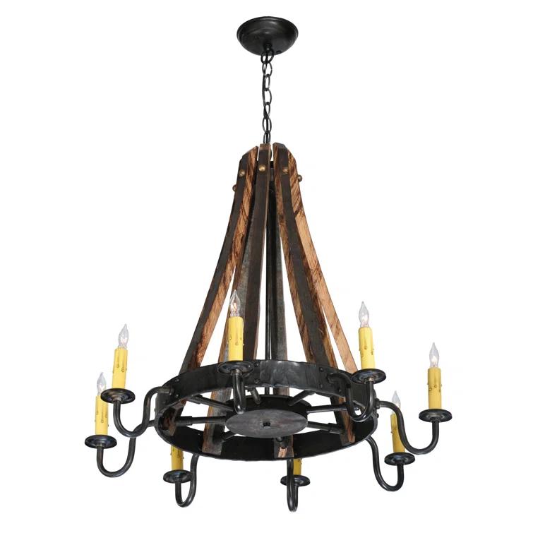 Meyda Lighting Rustic Lodge 8 - Light Wagon Wheel Chandelier