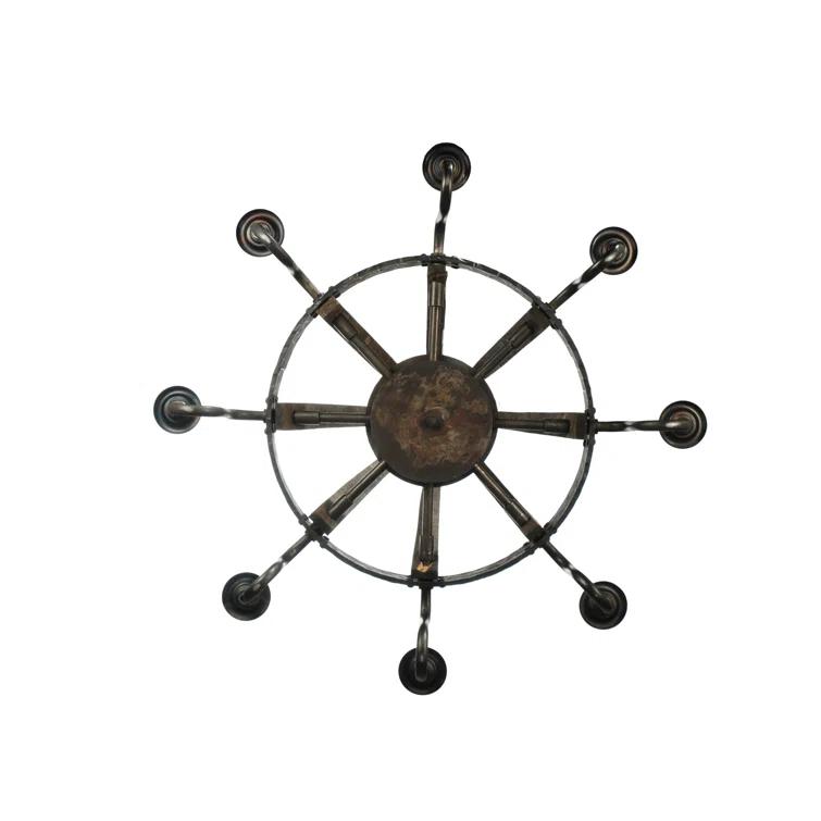 Meyda Lighting Rustic Lodge 8 - Light Wagon Wheel Chandelier