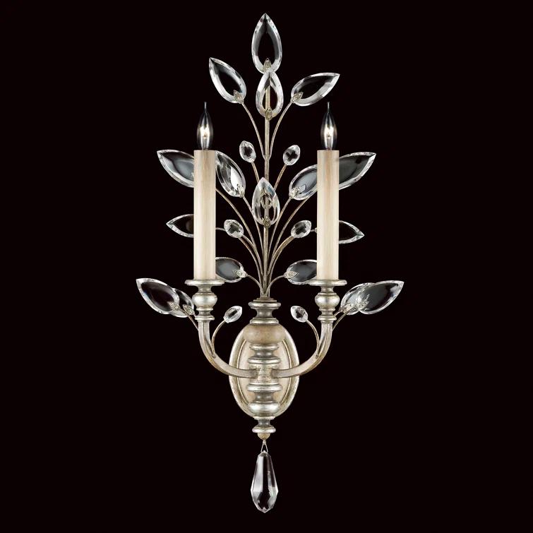 Crystal Laurel Candle Wall Light