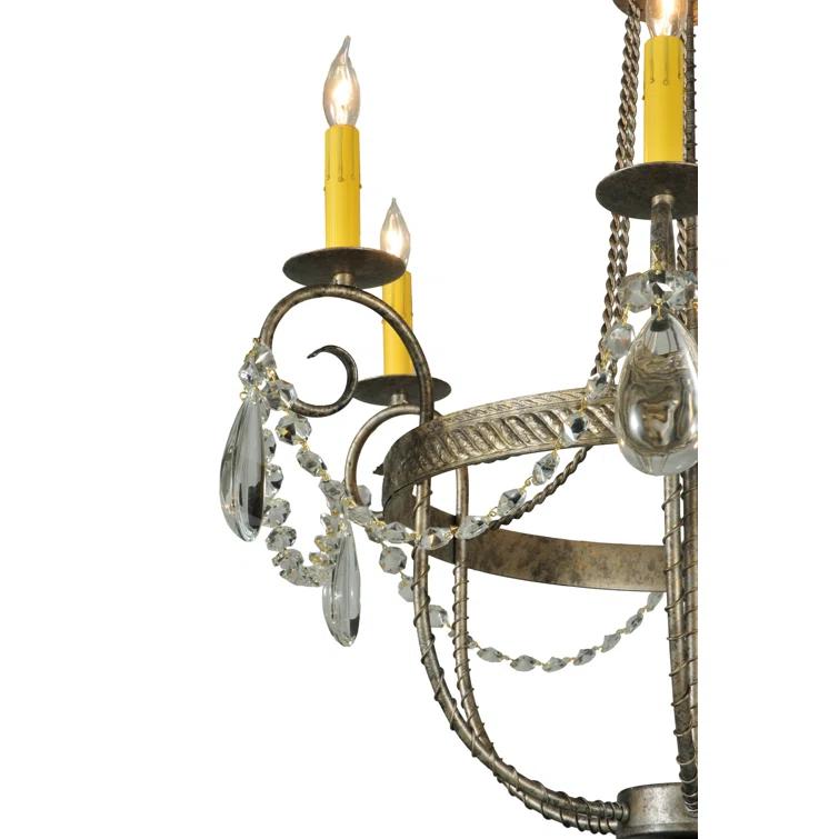 Antonia Bronze 6-Light Chandelier with Faux Candlelights