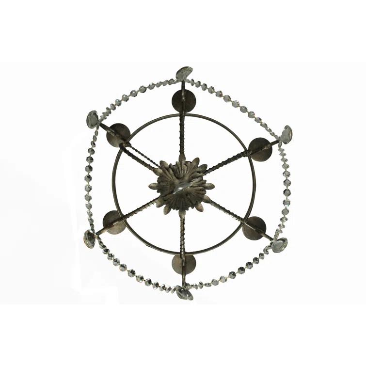 Antonia Bronze 6-Light Chandelier with Faux Candlelights