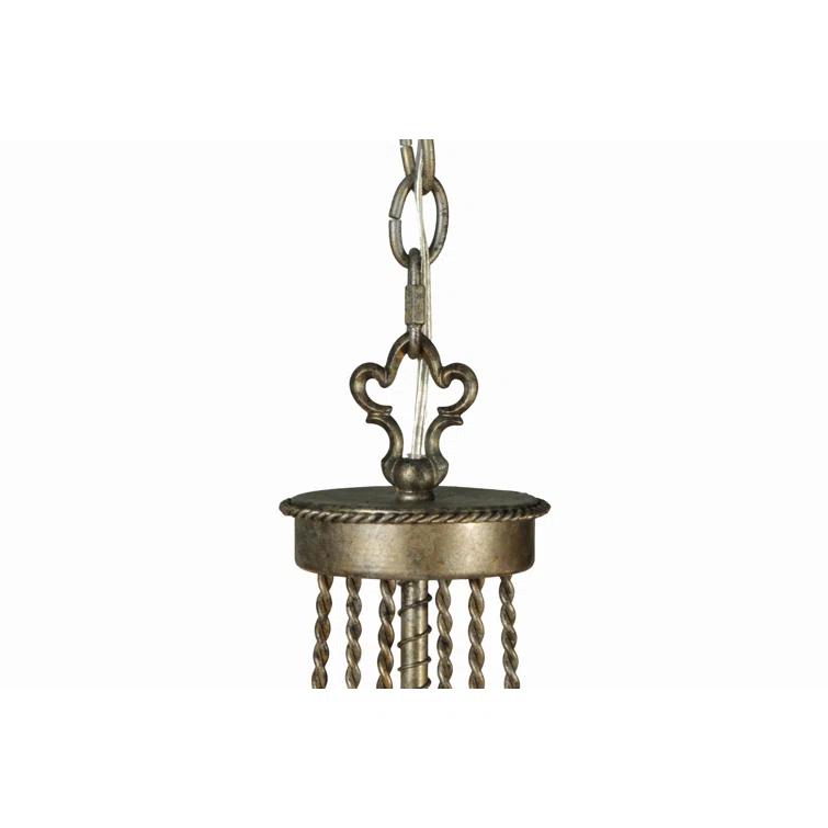 Antonia Bronze 6-Light Chandelier with Faux Candlelights