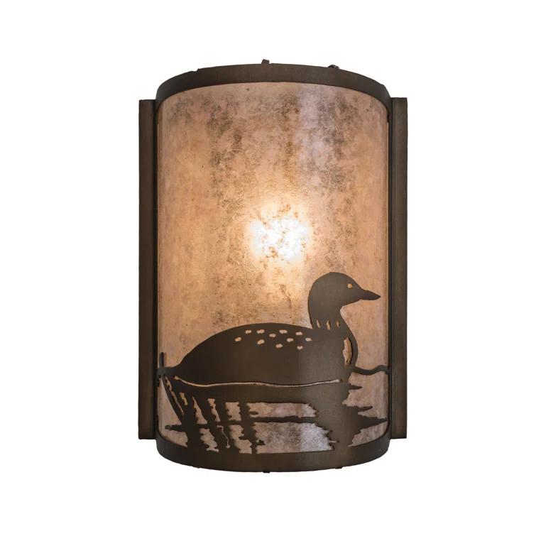 Rustic Lodge Copper Flush Mounted Sconce