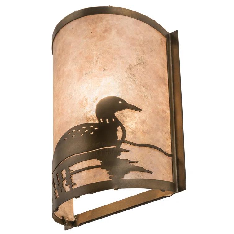 Rustic Lodge Copper Flush Mounted Sconce
