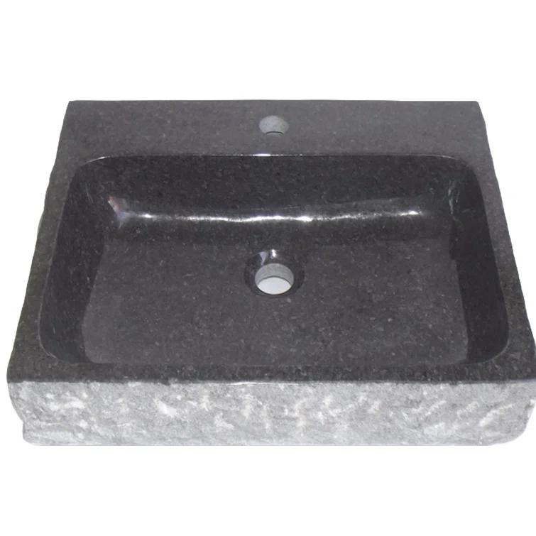 Eviva Stonie 16'' Stone Rectangular Bathroom Sink with Overflow