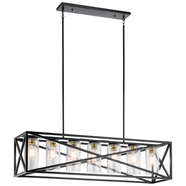 Gracie Oaks Brendetta 7 - Light Black Kitchen Island Pendant