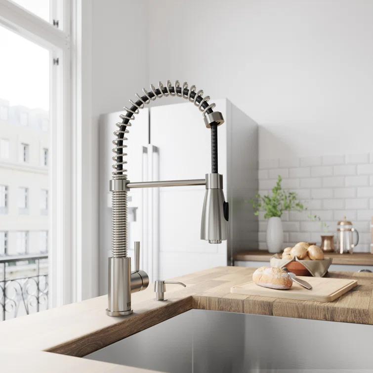 Brant 19" H 1-handle Pull-Down 2-Function Sprayer Kitchen Faucet