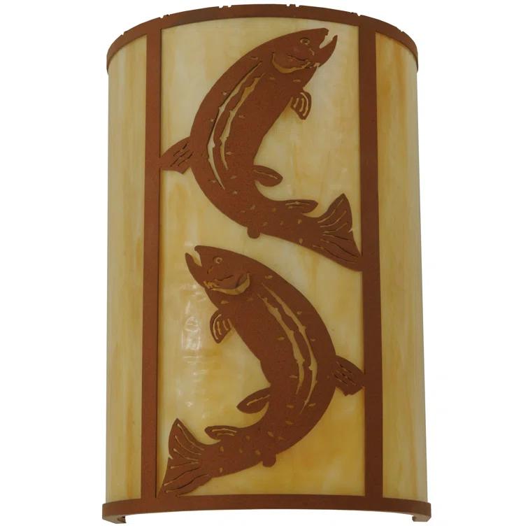 Leaping Trout Flush Mounted Sconce