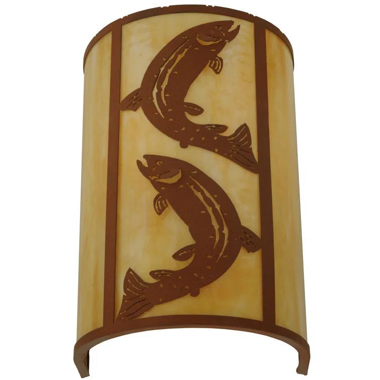 Leaping Trout Flush Mounted Sconce