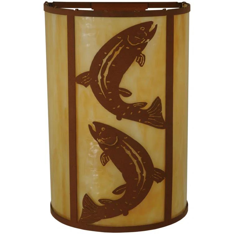 Leaping Trout Flush Mounted Sconce