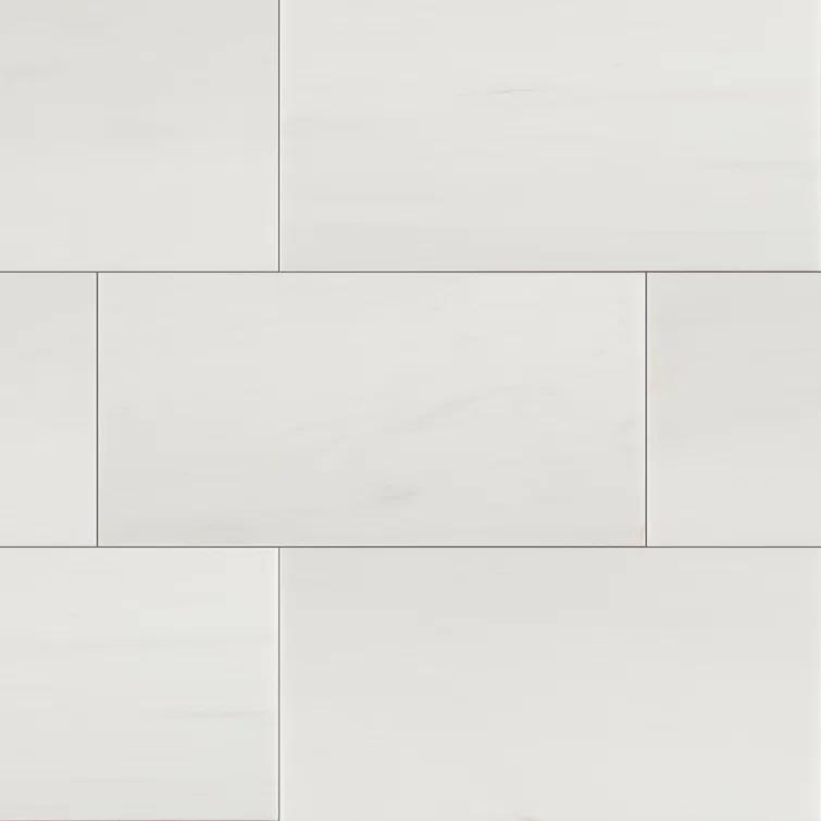 Bianco Dolomite Beveled 12" x 24" Polished Marble Wall & Floor Tile