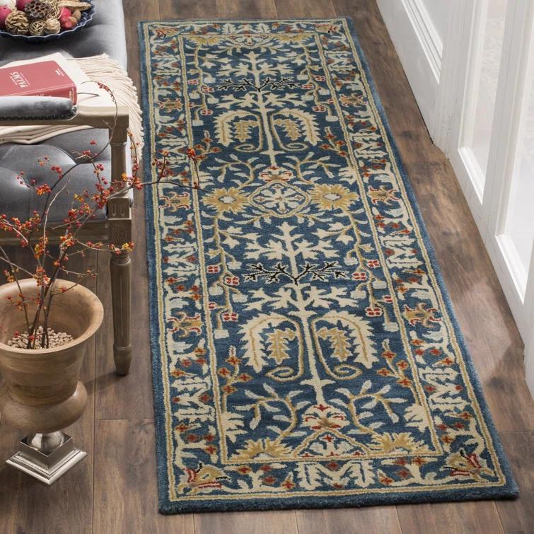 Antiquity AT64 Hand Tufted Accent Rug - Dark Blue/Multi - 2'3"x4' - Safavieh.