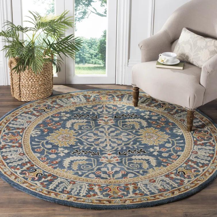 Antiquity AT64 Hand Tufted Accent Rug - Dark Blue/Multi - 2'3"x4' - Safavieh.