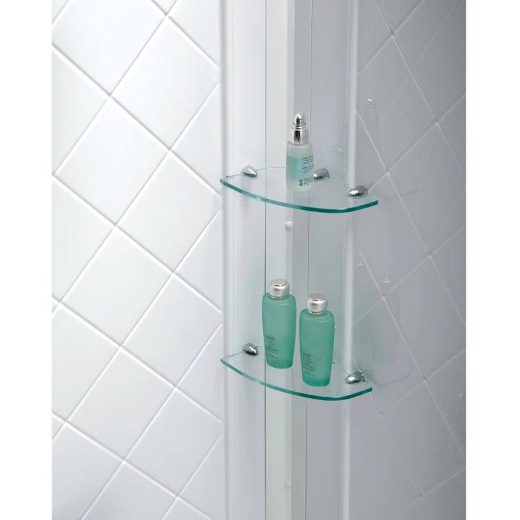 QWALL-4 32" W x 76.75" H Framed Square Shower Stall and Base Included