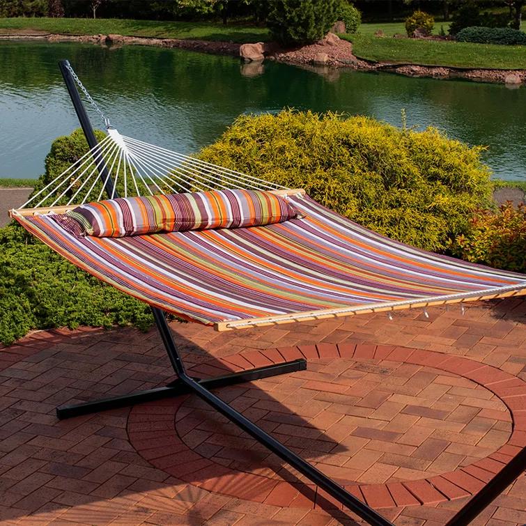 2-Person Quilted Polyester Spreader Bar Hammock