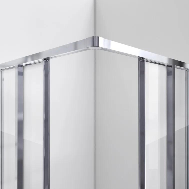 Cornerview 36" x 74.75" Framed Square Sliding Shower Enclosure with Base Included