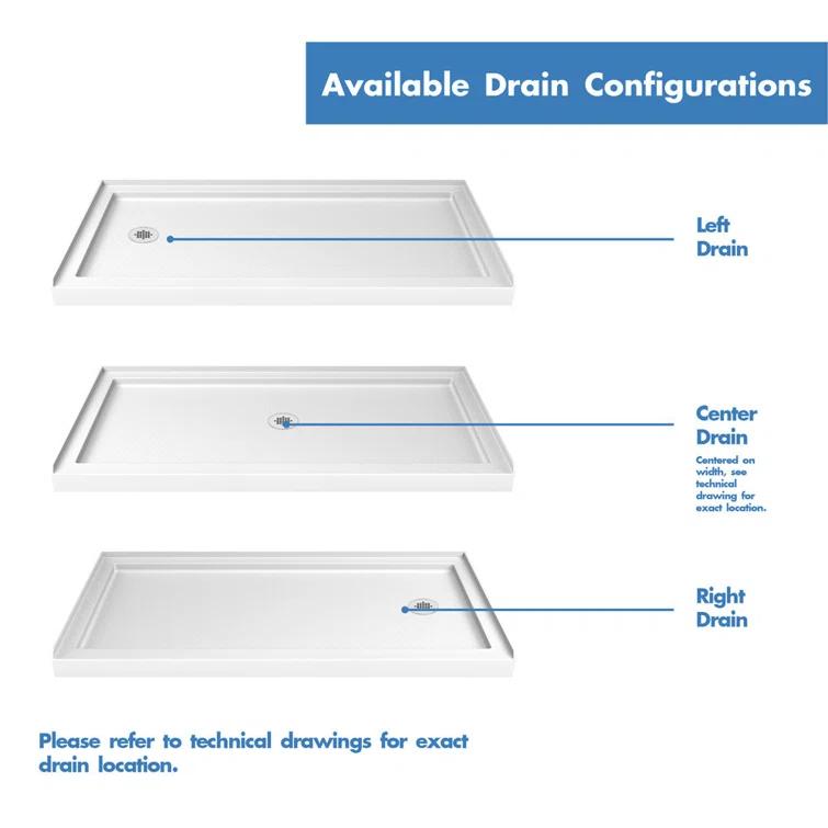 SlimLine 48" x 32" Single Threshold Shower Base