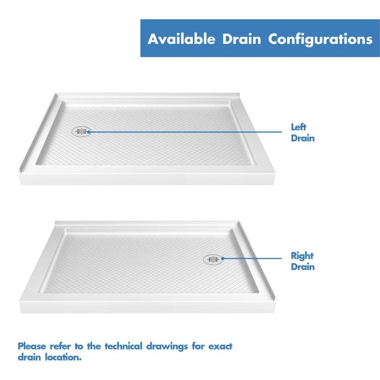 SlimLine 48" x 34" Double Threshold Shower Base