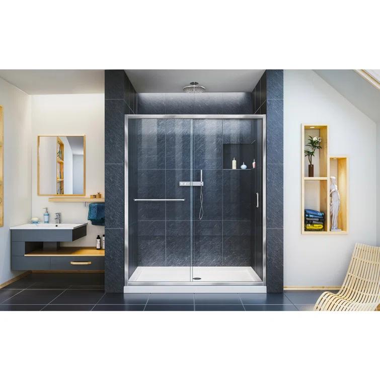Infinity-Z 60" W x 74.75" H Framed Sliding Shower Kit