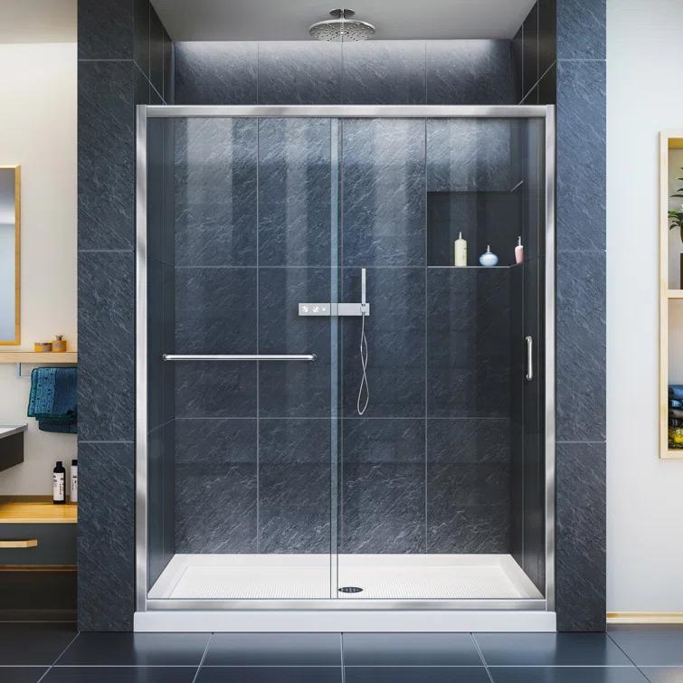 Infinity-Z 60" W x 74.75" H Framed Sliding Shower Kit