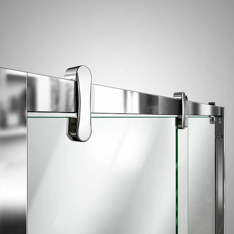 Cavalier 56" W x 77.38" H Bypass Semi-Frameless Shower Door with Clearmax™ Technology