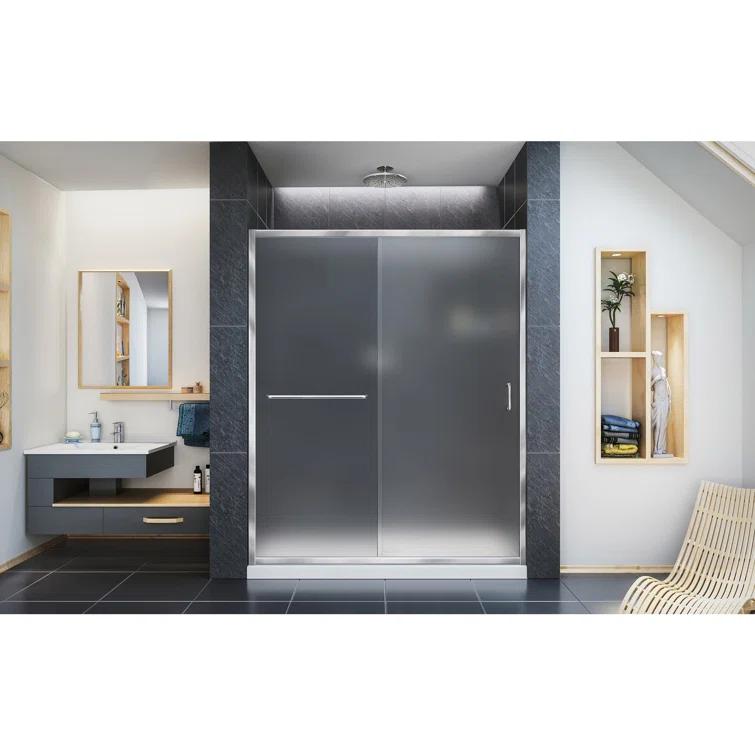 Infinity-Z 60" W x 74.75" H Framed Sliding Shower Kit