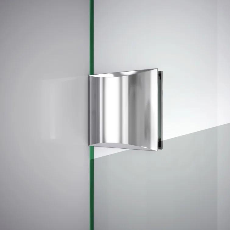 Quatra Lux 46.38" x 72" Hinged Frameless Shower Door with Clear Max Technology