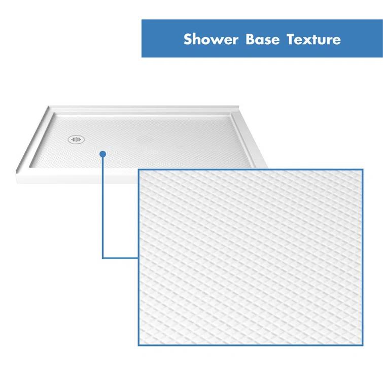 DreamLine Flex 36 in. D x 60 in. W x 74 3/4 in. H Semi-Frameless Shower Enclosure