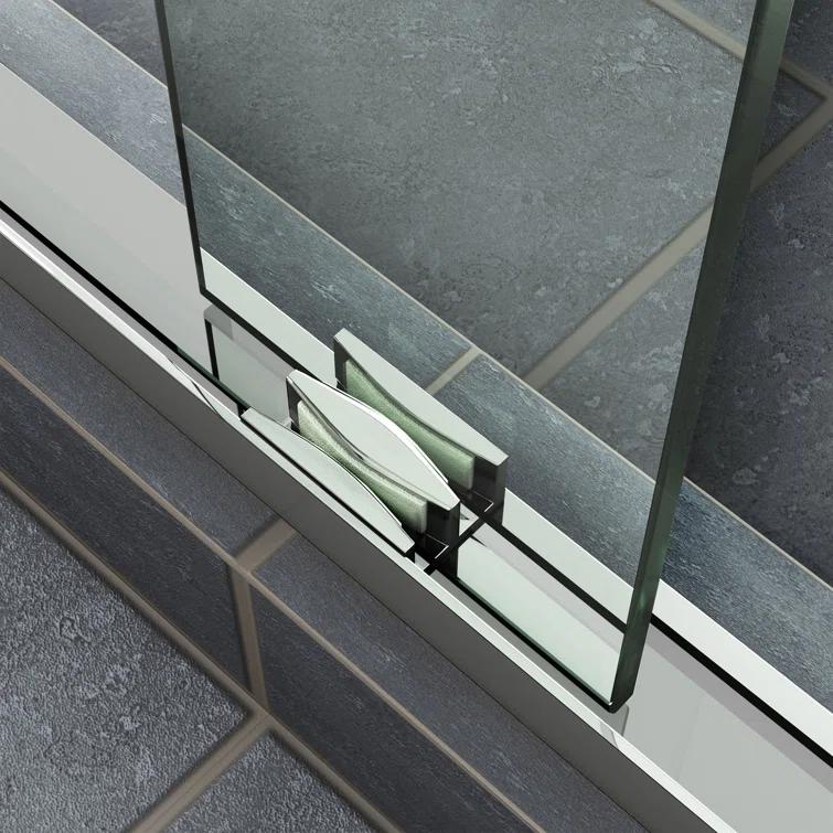 Cavalier 56" W x 77.38" H Bypass Semi-Frameless Shower Door with Clearmax™ Technology