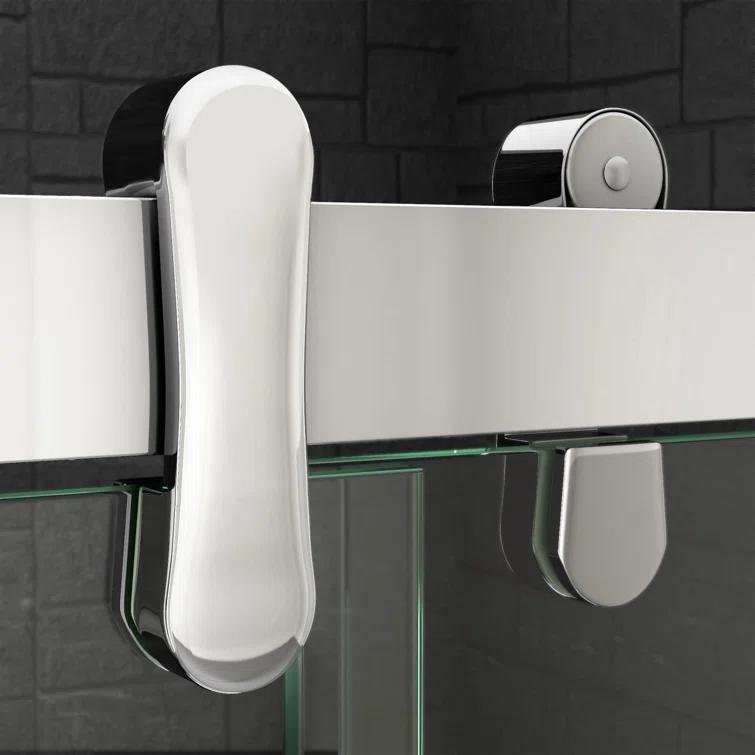 Cavalier 56" W x 77.38" H Bypass Semi-Frameless Shower Door with Clearmax™ Technology