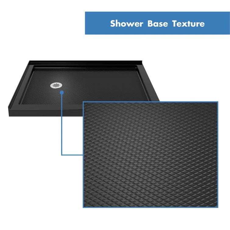 Cornerview 36" x 74.75" Framed Square Sliding Shower Enclosure with Base Included