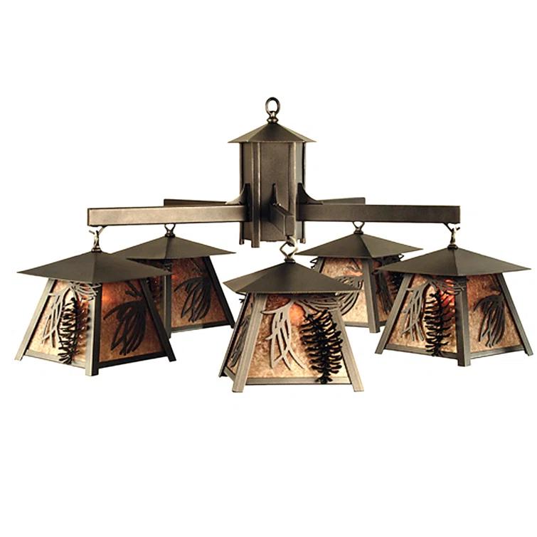 Rustic Lodge 5 - Light Dimmable Classic / Traditional Chandelier