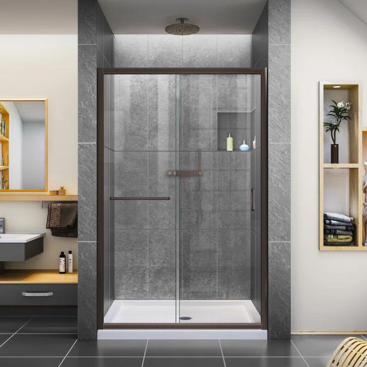 Infinity-Z 48" x 74.75" Clear Sliding Shower Door