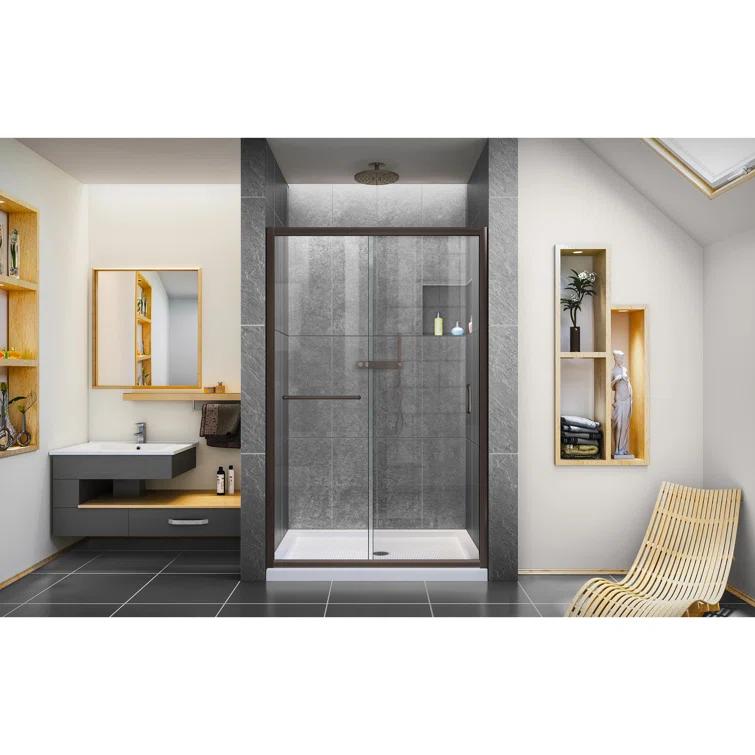 Infinity-Z 48" x 74.75" Clear Sliding Shower Door