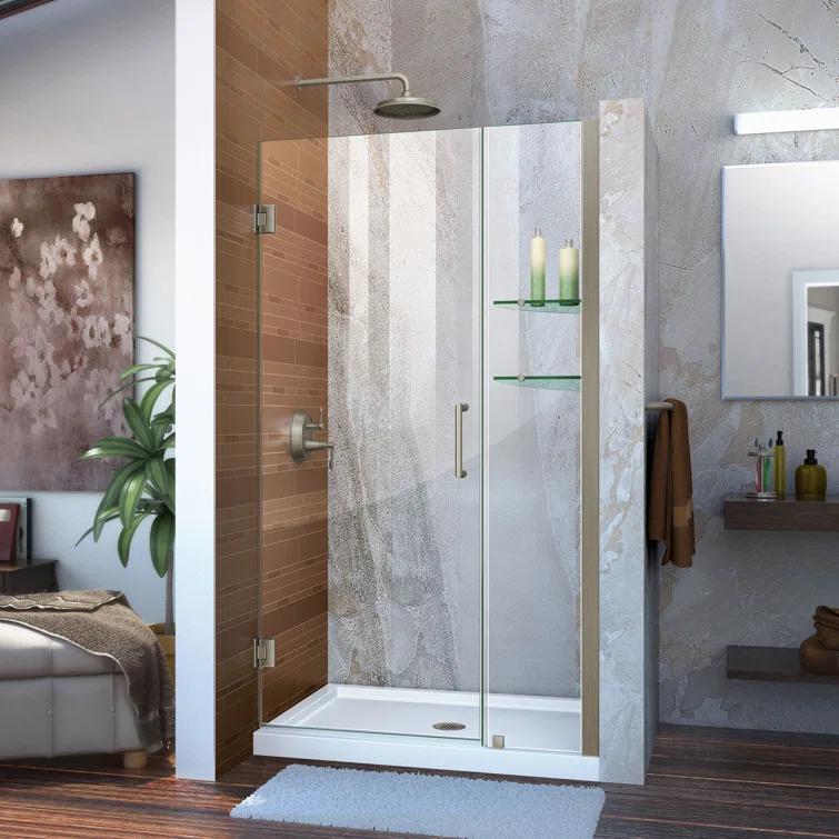 Unidoor 60" W x 72" H Frameless Shower Door with Clearmax™ Technology