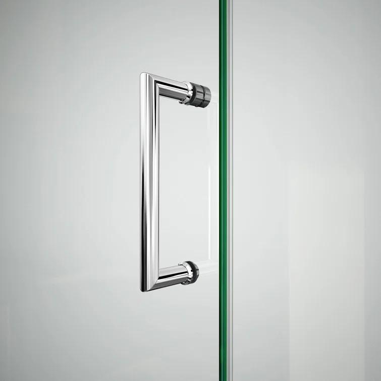 Unidoor Plus 60" W x 34" D x 72" H Frameless Rectangle Shower Enclosure with Fixed Panel