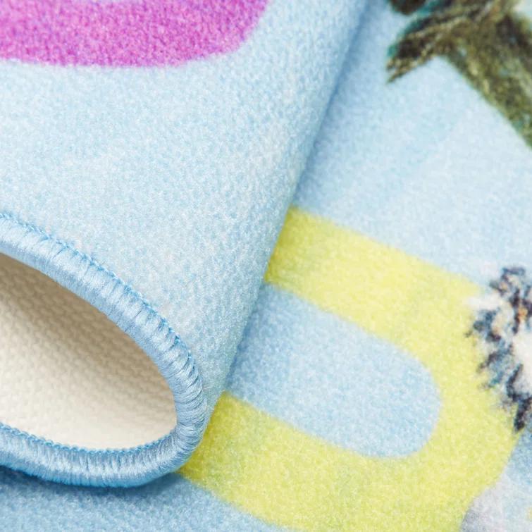 Eric Carle Alphabet Zoo Blue Area Rug