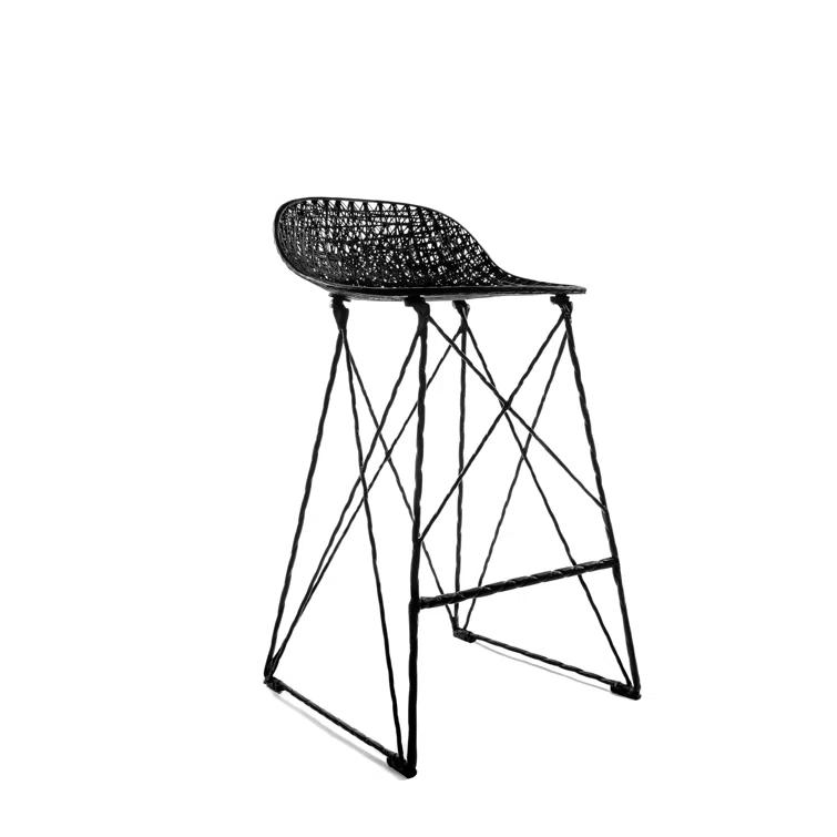 Black Carbon Fiber Epoxy Resin Bar Stool