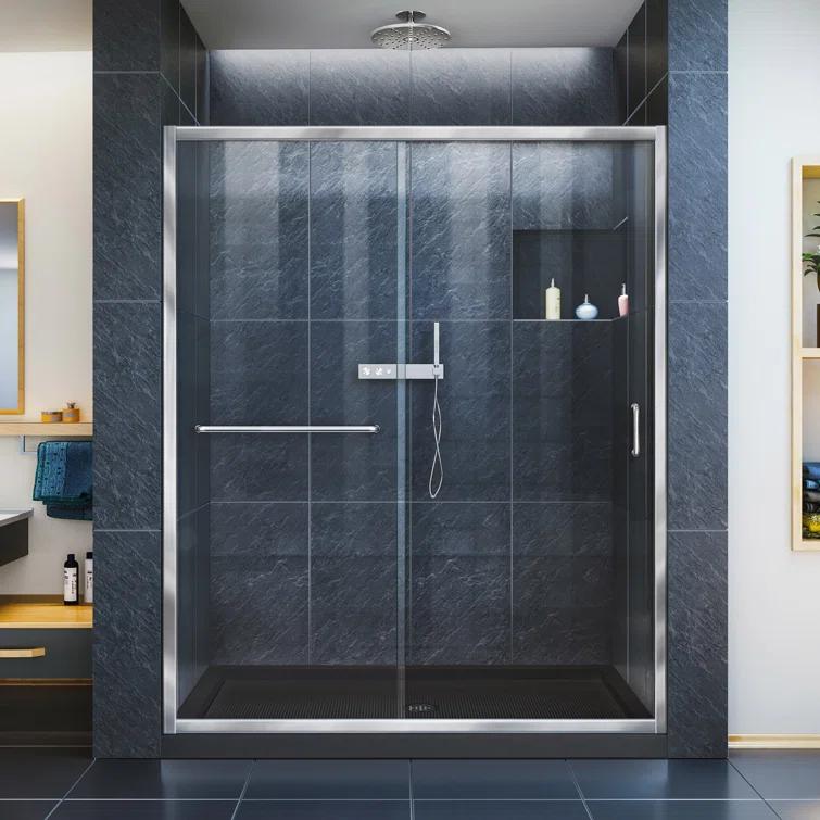 Infinity-Z 60" W x 74.75" H Framed Sliding Shower Kit