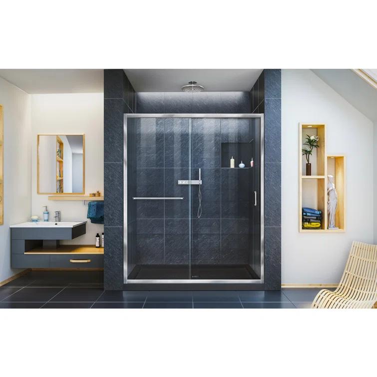 Infinity-Z 60" W x 74.75" H Framed Sliding Shower Kit
