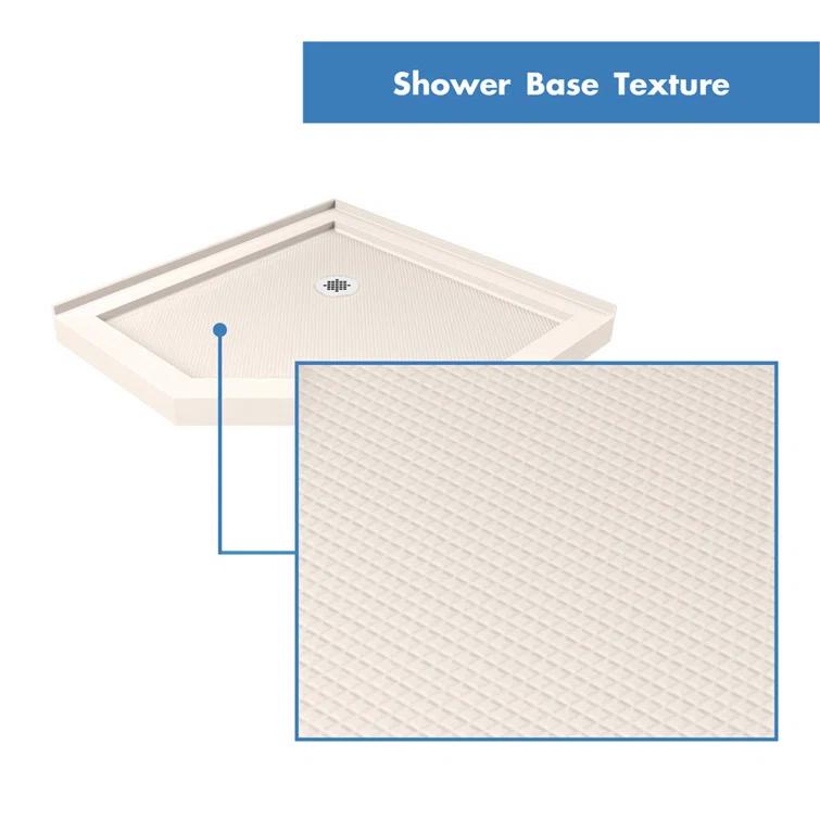 Prism 38" W x 38" D x 74.75" H Frameless Neo-Angle Reversible Shower Kit with Towel Bar and Base Included