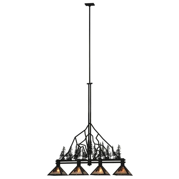 Meyda Lighting Rustic Lodge 4 - Light Black Kitchen Island Pendant