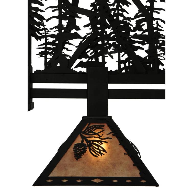 Meyda Lighting Rustic Lodge 4 - Light Black Kitchen Island Pendant