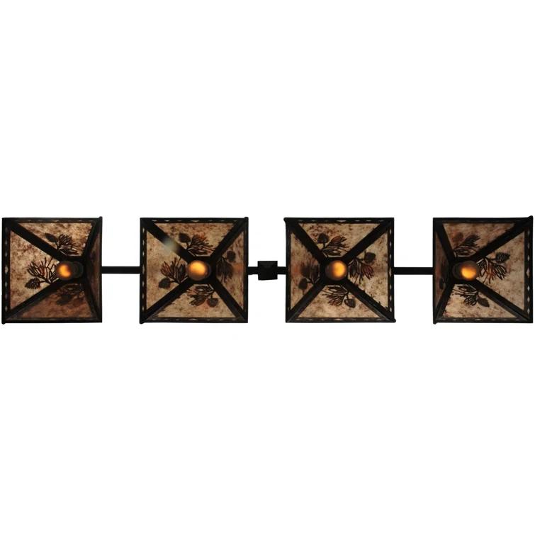 Meyda Lighting Rustic Lodge 4 - Light Black Kitchen Island Pendant