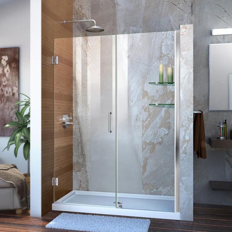 Unidoor 60" W x 72" H Frameless Shower Door with Clearmax™ Technology