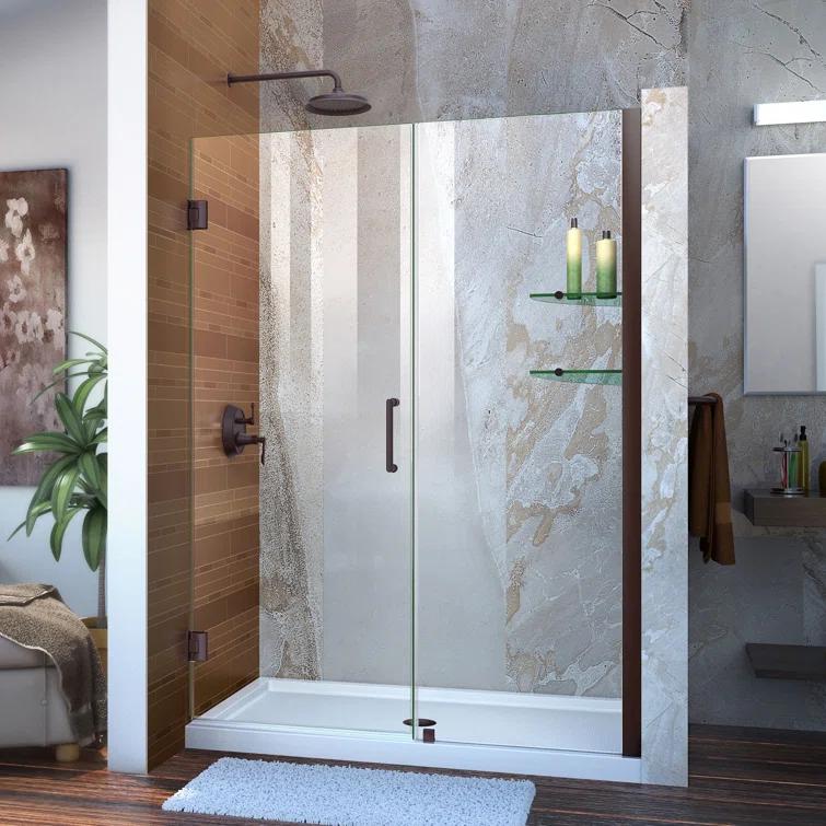 Unidoor 60" W x 72" H Frameless Shower Door with Clearmax™ Technology