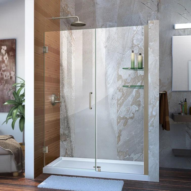 Unidoor 60" W x 72" H Frameless Shower Door with Clearmax™ Technology