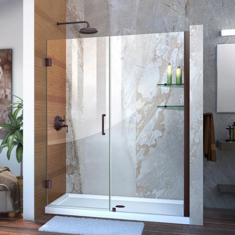 Unidoor 60" W x 72" H Frameless Shower Door with Clearmax™ Technology
