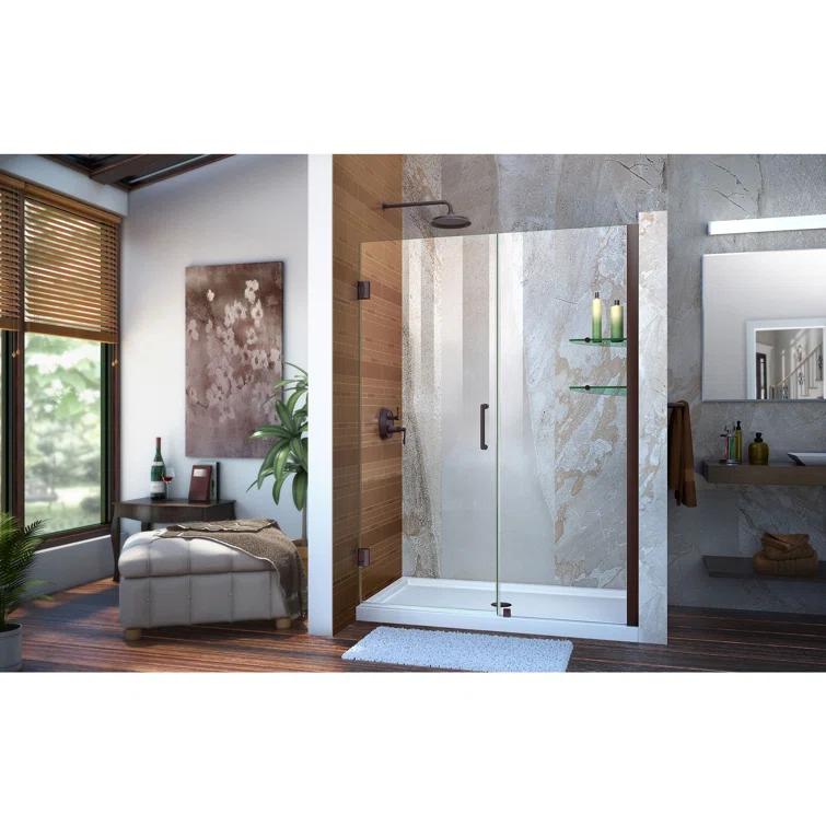 Unidoor 60" W x 72" H Frameless Shower Door with Clearmax™ Technology