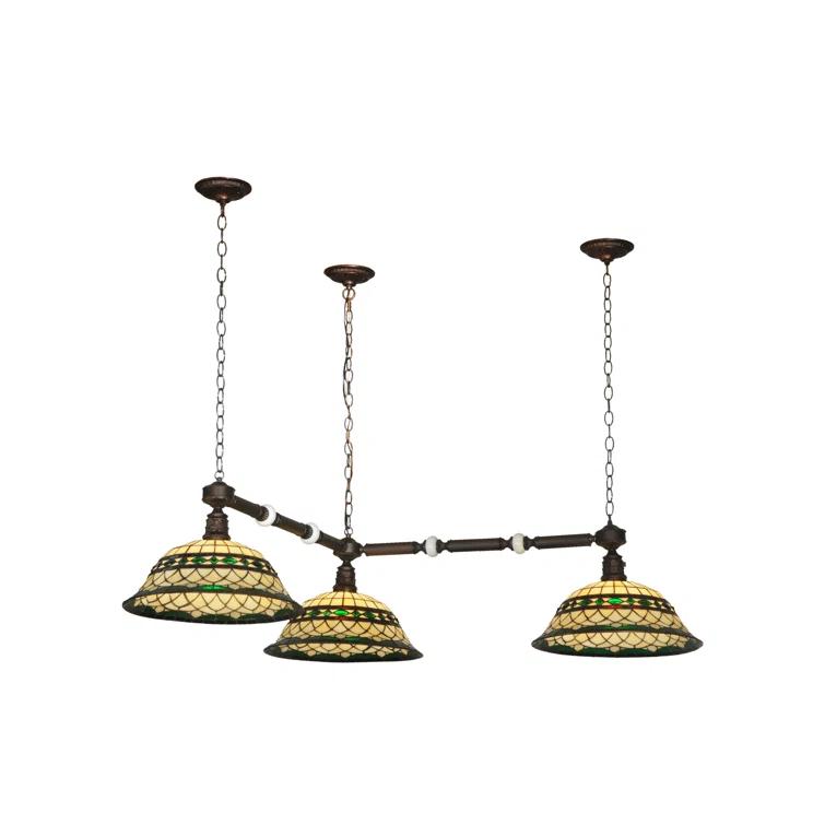 44.75 In. Long Tiffany Roman 3 Light Corner Pendant